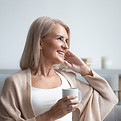 Confident woman receiving menopause support